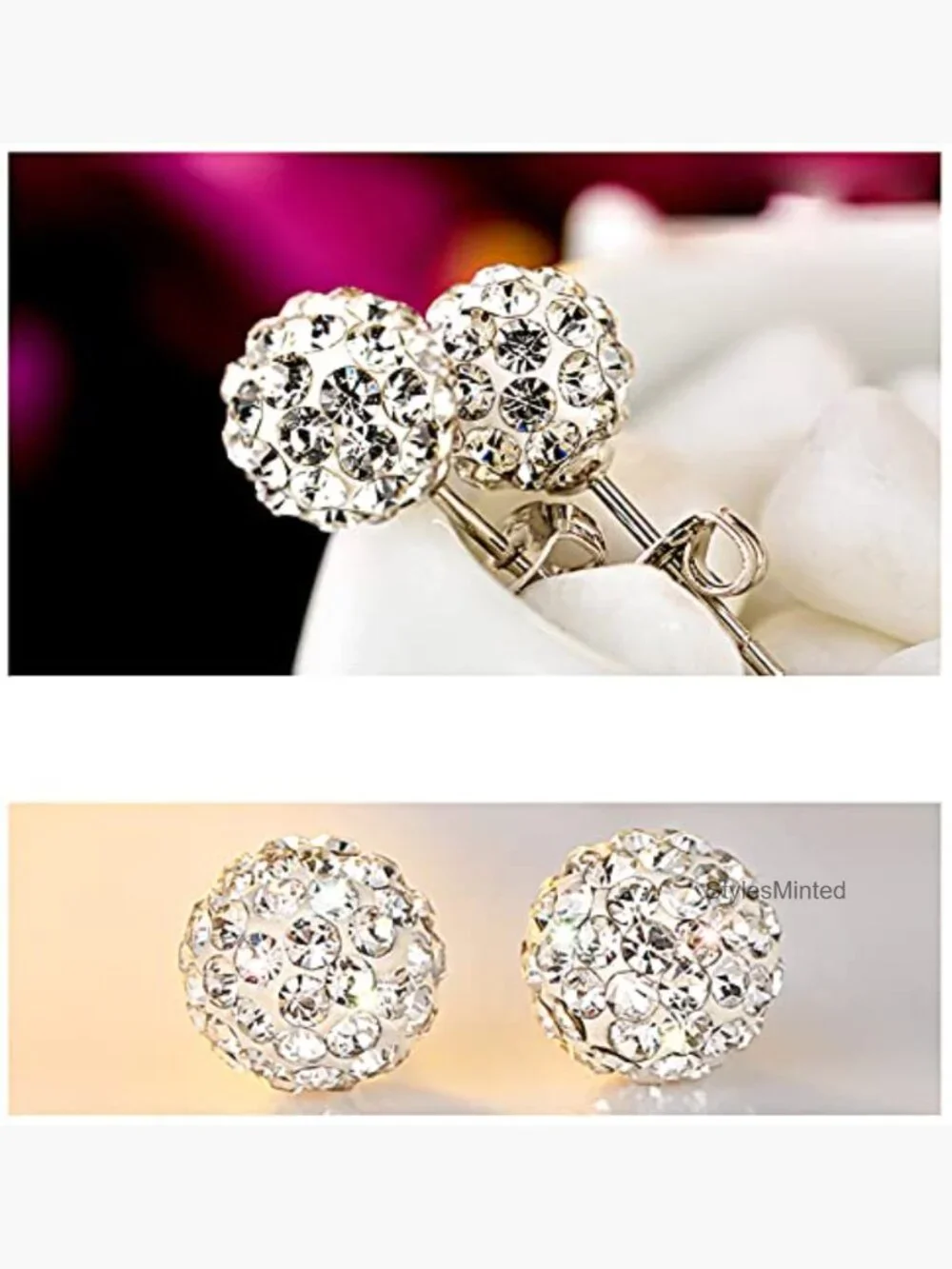 Minimalist CZ Cluster Small Ball Stud Earrings 925 Sterling Silver Cubic